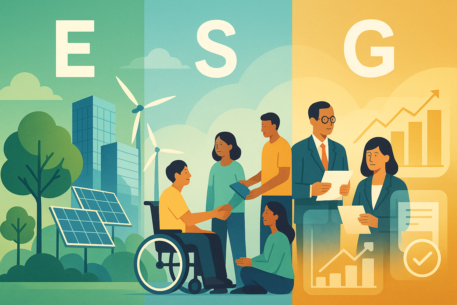 Descubra por que aplicar ESG na empresa é essencial para competitividade, reputação, redução de custos e contribuição para um futuro sustentável. (imagem gerada com inteligência artificial)